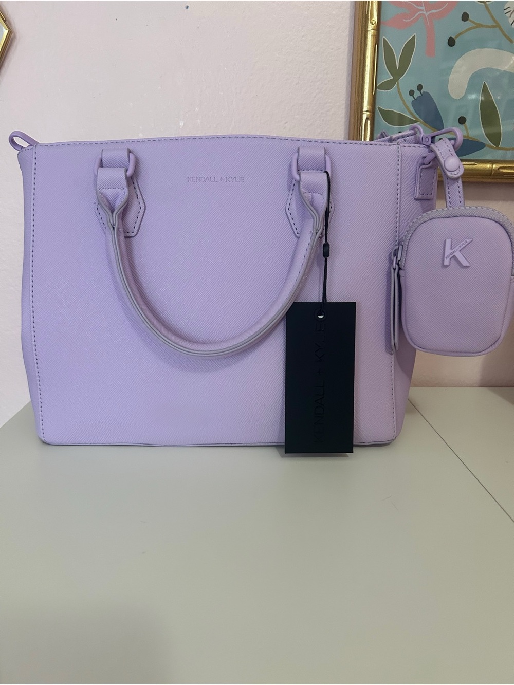 Kendall & Kylie Lilac Structured Satchel with Pouch